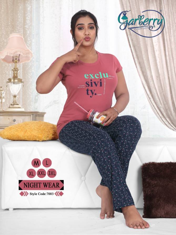 Garberry 7 New Designer Cotton Lycra Night Suits Collection